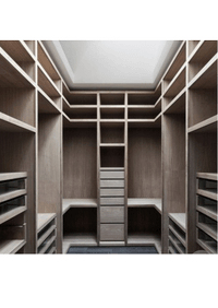 П-образная гардеробная комната в классическом стиле Пенза